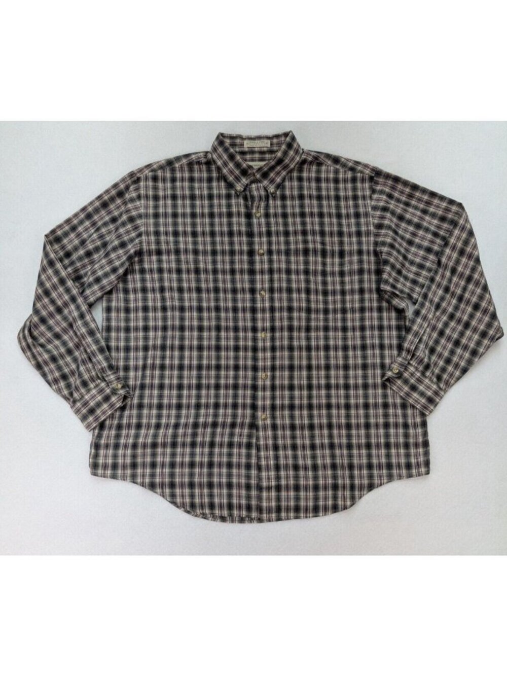 Tournament Arrow Men's Button-Up Shirt Size XL Plaid Long Sleeve Lightweight